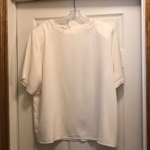 Vintage Worthington Woman Beige Short Sleeve Dressy Shell Blouse 2X